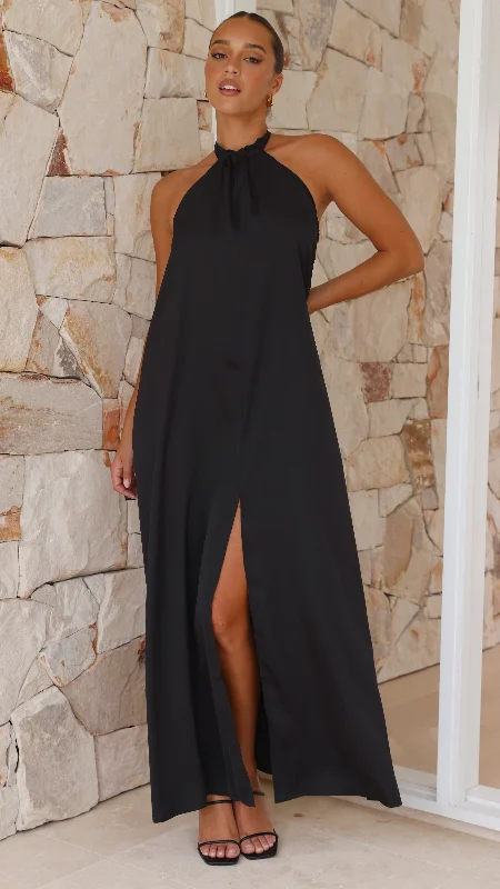 Women's Tunic Maxi Dress-Monique Maxi Dress - Black