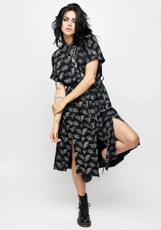 Simple Shirt Dress-Mortmoth Shirt Dress