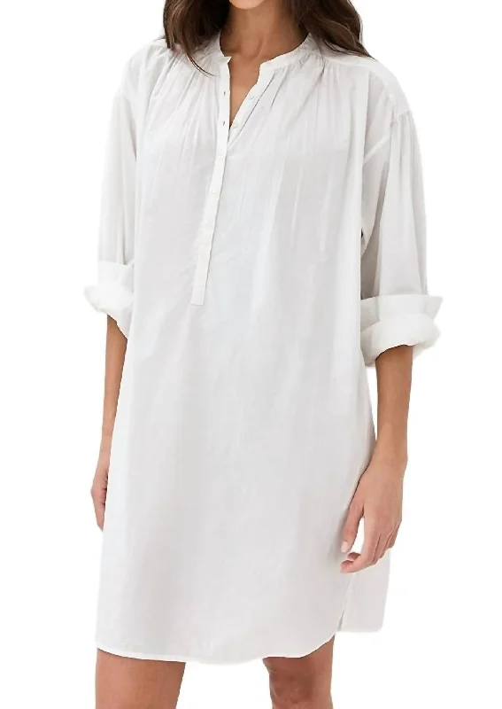 Wraparound Shirt Dress-Najam Short Dress In Ivory