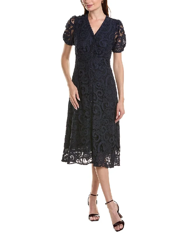 Casual Everyday Shirt Dress-Nanette by Nanette Lepore Valentina Lace Shirtdress