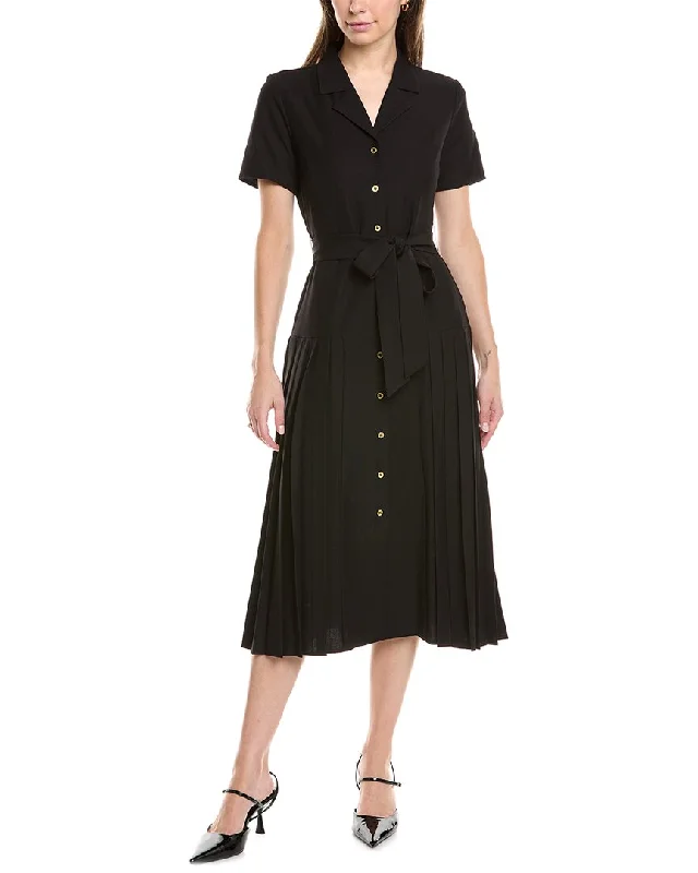 Stylish Button-up Shirt Dress-Nanette Nanette Lepore Midi Shirtdress