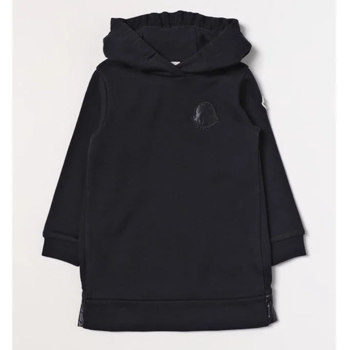 Women's Shift Shirt Dress-Navy Blue Sweatshirt Dress