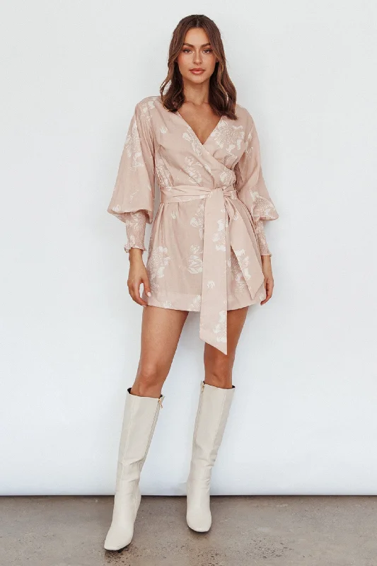 Casual Wrap Dress for Weekend Getaway -Wrap Dress for Daytime Wear -New Wave Long Sleeve Wrap Dress Sand Casual Wrap Dress for Weekend Getaway -Wrap Dress for Daytime Wear -New Wave Long Sleeve Wrap Dress Sand