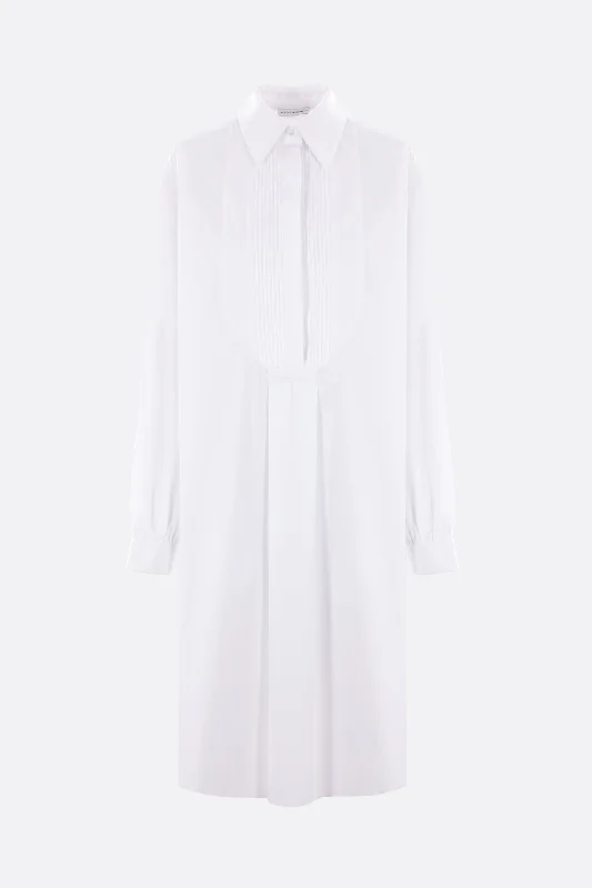 Trendy Shirt Dress for Women-Plastra poplin shirt dress
