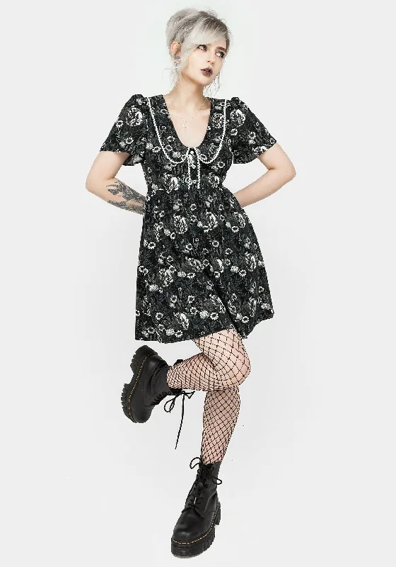 Women's Geometric Mini Dress-Nightbloom Collared Mini Dress