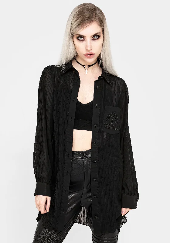 Satin Shirt Dress-Obscura Mini Shirt Dress