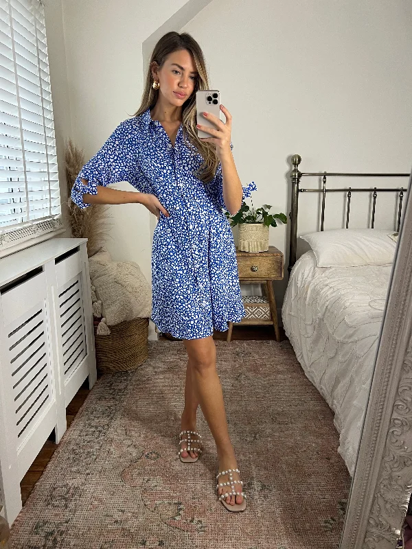 Belted Plaid Shirt Dress-Olivia Mini Belted Shirt Dress / Blue Spot