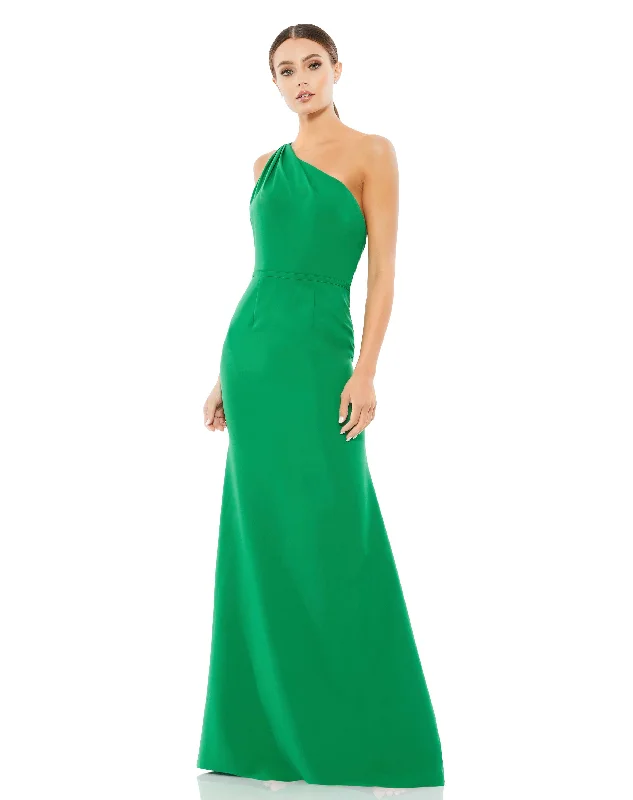 Halter Neck Party Dress for Chic Evening -One Shoulder Jersey Mermaid Gown