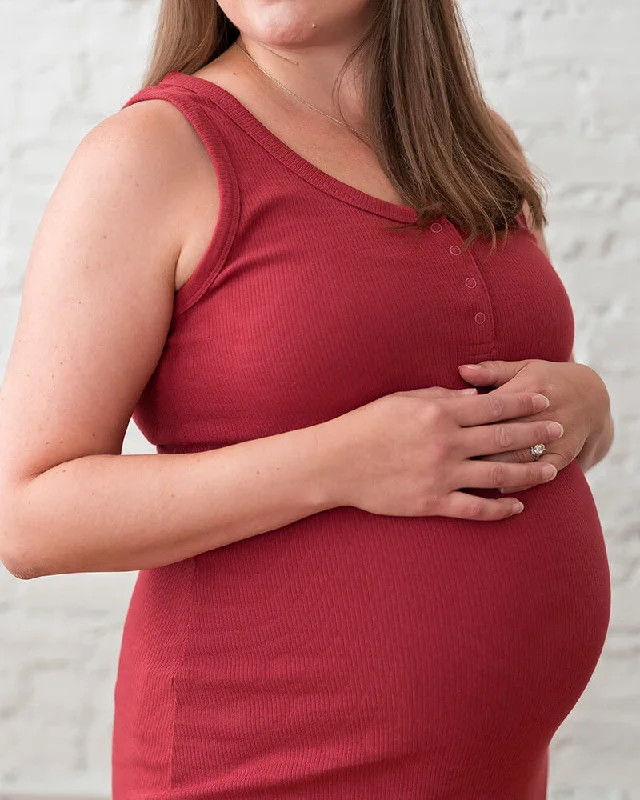 Maternity Dresses with Gathered Waist -Organic Cotton Ribbed Knit Maternity to Nursing Tank Dress Maternity Dresses with Gathered Waist -Organic Cotton Ribbed Knit Maternity to Nursing Tank Dress