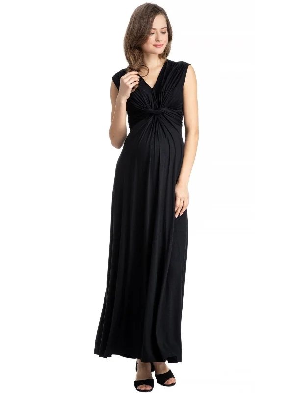 Maternity Dresses for Spring -Papaver Maternity Maxi Dress - Black