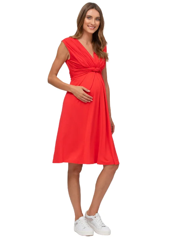 Maternity Dresses with Knit Fabric -Papaver Maternity & Nursing Dress - Cayenne