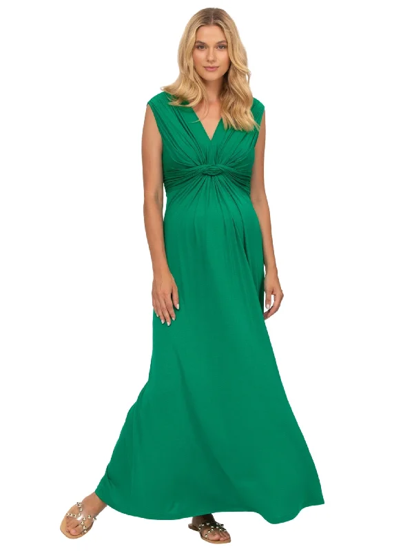 Maternity Dresses for Business Casual -Papaver Maternity & Nursing Maxi Dress - Emerald Maternity Dresses for Business Casual -Papaver Maternity & Nursing Maxi Dress - Emerald