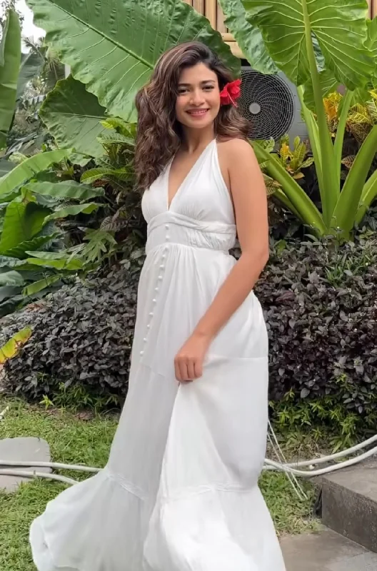 Women's Denim Maxi Dress-Pearl Boho Summer Maxi Dress