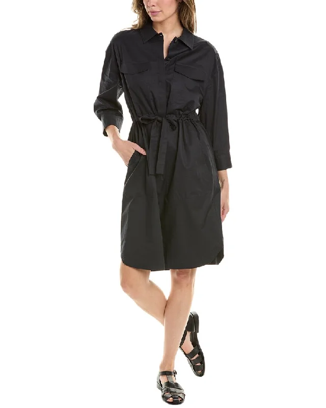 Women's Button-up Plaid Shirt Dress-Peserico Shirtdress