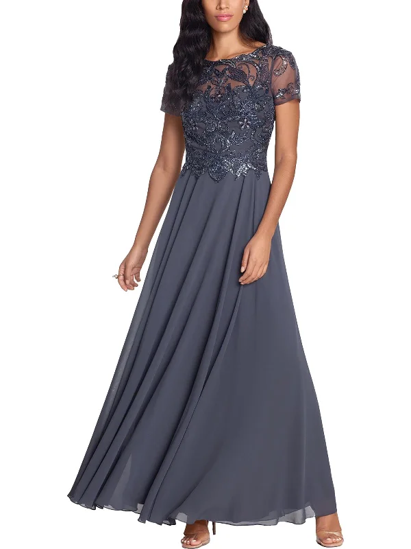 Colorful Sequin Party Dress for Bold Style -Petites Womens Beaded Maxi Evening Dress