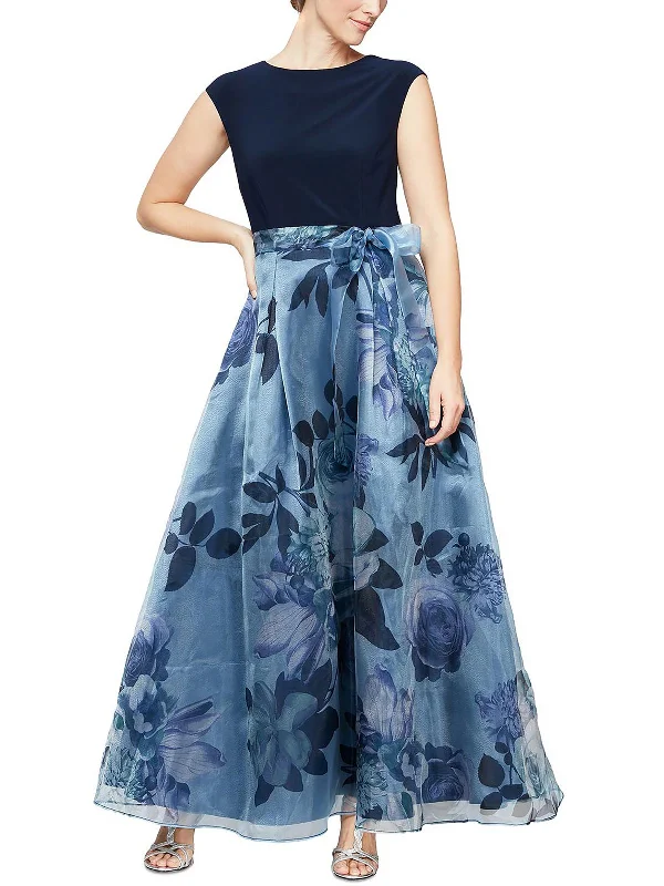 A-line Party Dress for Comfortable Fit -Petites Womens Betled Maxi Evening Dress