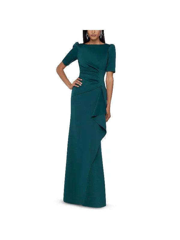 Fitted Mermaid Party Dress for Elegant Fit -Petites Womens Drapey Maxi Evening Dress
