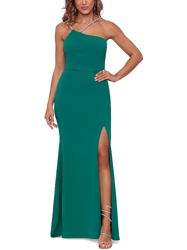 Floral Embroidered Party Dress for Feminine Touch -Petites Womens Embellised Long Evening Dress
