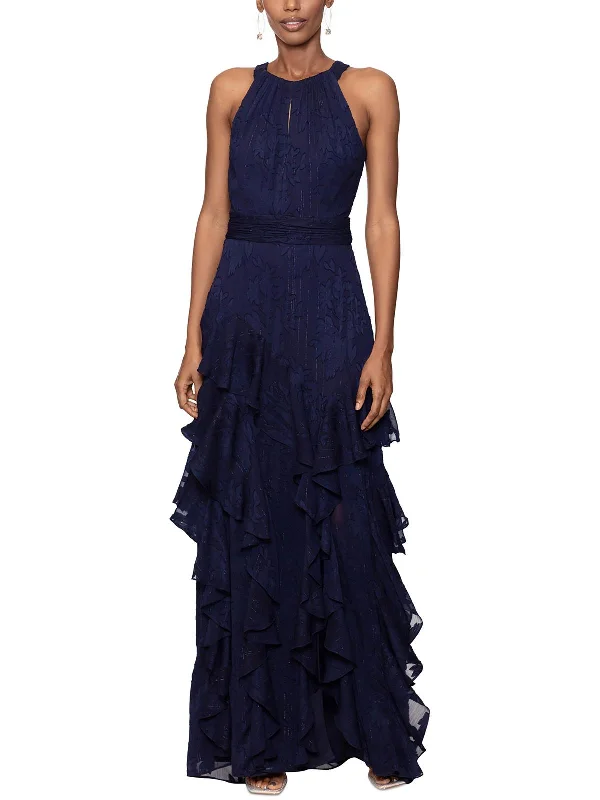 Sequin Maxi Party Dress for Sparkling Elegance -Petites Womens Halter Chiffon Evening Dress Sequin Maxi Party Dress for Sparkling Elegance -Petites Womens Halter Chiffon Evening Dress