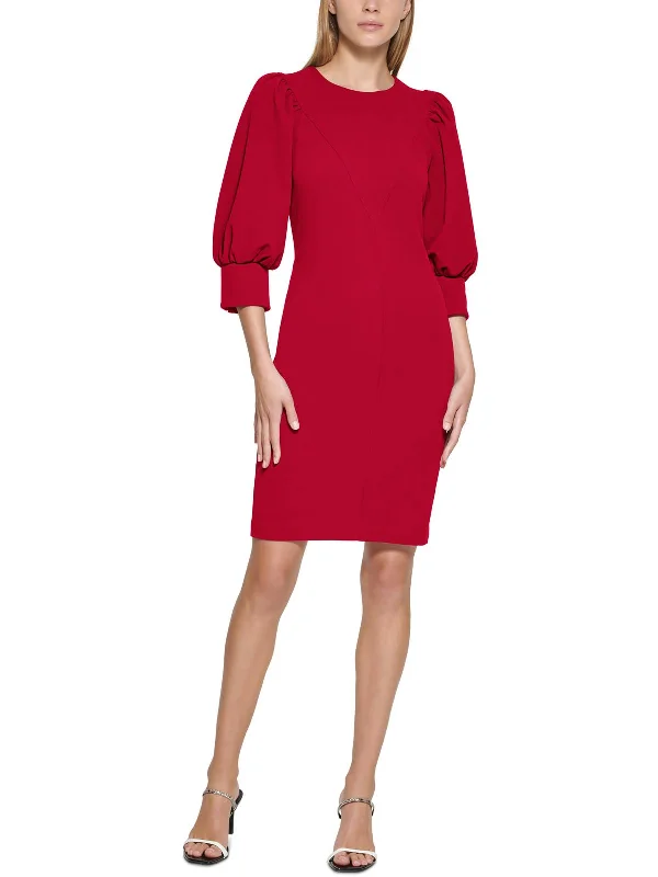 Work Dress for Women with Pockets -Petites Womens Jewel Neck Mini Wear to Work Dress Work Dress for Women with Pockets -Petites Womens Jewel Neck Mini Wear to Work Dress