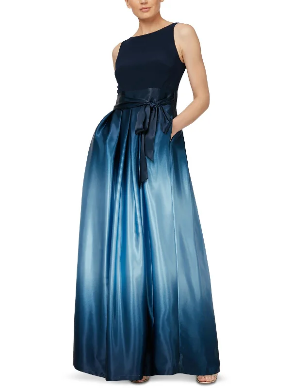 Classic Little Black Party Dress for Every Occasion -Petites Womens Ombre Satin Evening Dress Classic Little Black Party Dress for Every Occasion -Petites Womens Ombre Satin Evening Dress