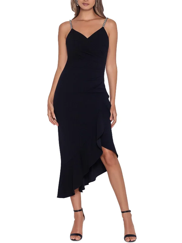 Satin Skater Party Dress for Playful Style -Petites Womens Pleated Long Evening Dress