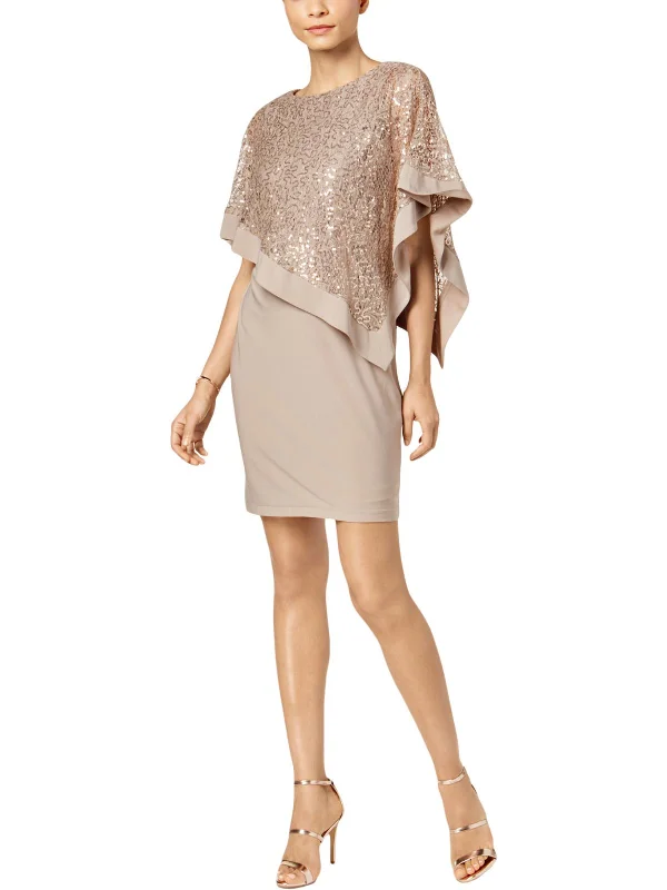 Backless Party Dress for Sexy Vibe -Petites Womens Sequined Lace Cocktail and Party Dress