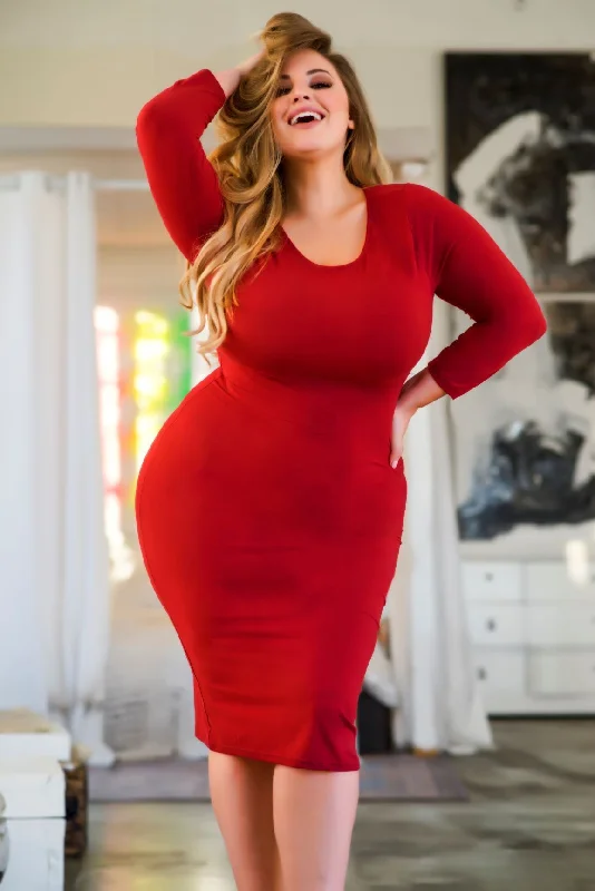 Bodycon Dress with Glittery Finish -Plus Size Day or Night Bodycon Midi Dress