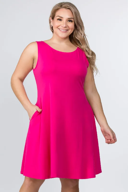 Printed Flare Dress -Plus Size Graceful Fit & Flare A-line Dress