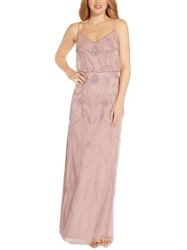 Colorful Sequin Party Dress for Bold Style -Plus Womens Blouson Maxi Evening Dress