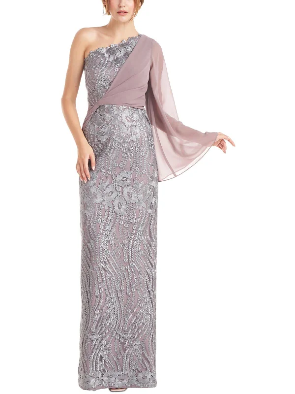 High-Low Party Dress for Trendy Style -Plus Womens Embroidered Maxi Evening Dress