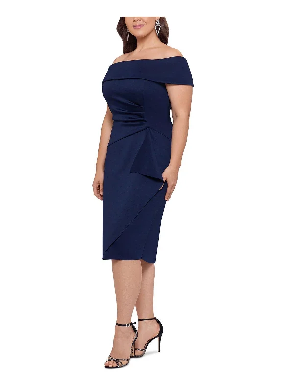 Chiffon Maxi Party Dress for Formal Look -Plus Womens Faux Wrap Midi Cocktail and Party Dress Chiffon Maxi Party Dress for Formal Look -Plus Womens Faux Wrap Midi Cocktail and Party Dress