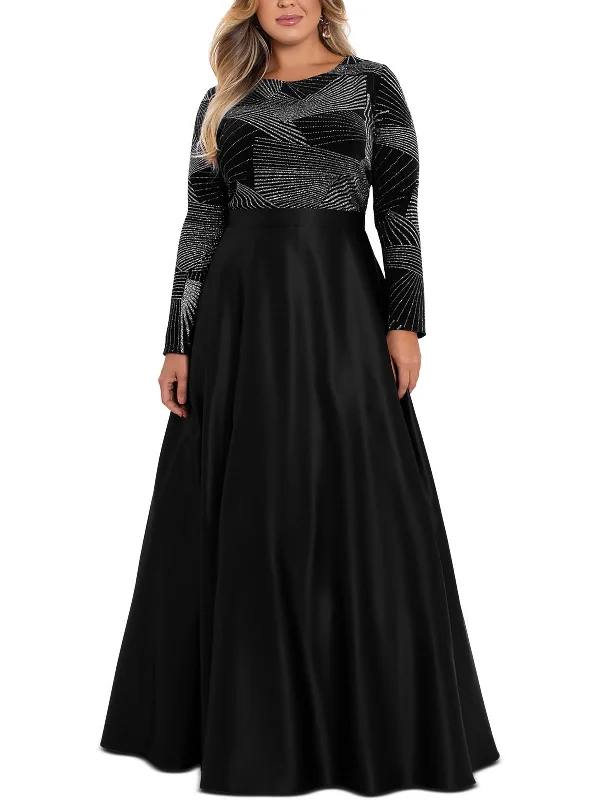 Bodycon Sequin Party Dress for Bold Statement -Plus Womens Satin Glitter Evening Dress