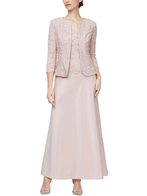 Stylish Wrap Party Dress for Evening Event -Plus Womens Satin Special Occasion Evening Dress