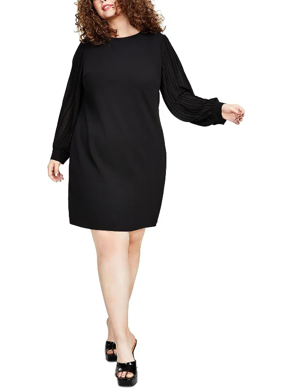 Plunging Back Party Dress for Bold Look -Plus Womens Scuba Crepe Cocktail and Party Dress Plunging Back Party Dress for Bold Look -Plus Womens Scuba Crepe Cocktail and Party Dress
