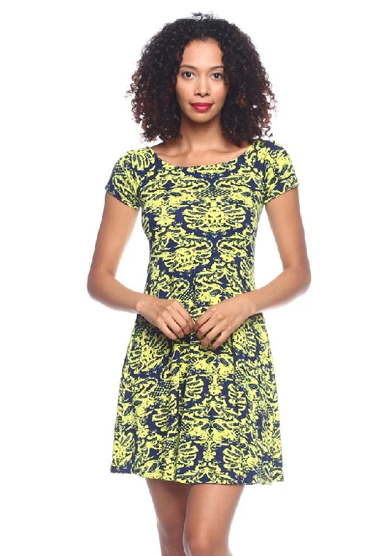 Doll Dress with Tie-back Detail -Printed Babydoll Dress
