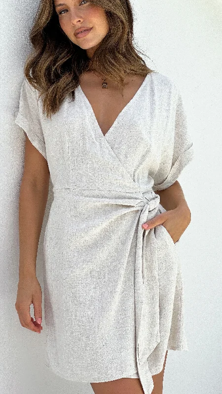 Women's Metallic Shine Mini Dress-Rae Mini Dress - Natural