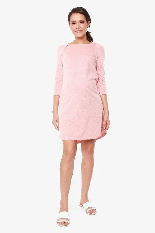 Maternity Dresses for Spring Fashion -Raglan Sleeves Britney Maternity Dress Pink