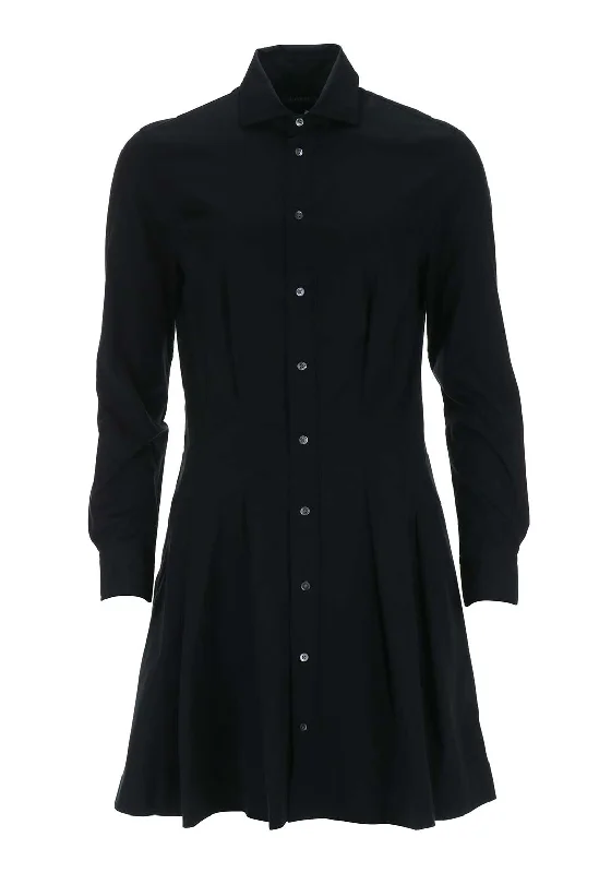 Plaid Checkered Shirt Dress-Ralph Lauren Womens Charlotte Shirt Dress, Black