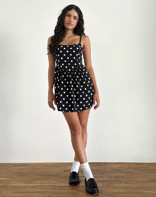 Women's Swing Mini Dress-Ramana Mini Dress in 80s Polka Black