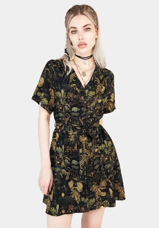 Wide-cuff Shirt Dress-Rebirth Mini Shirt Dress