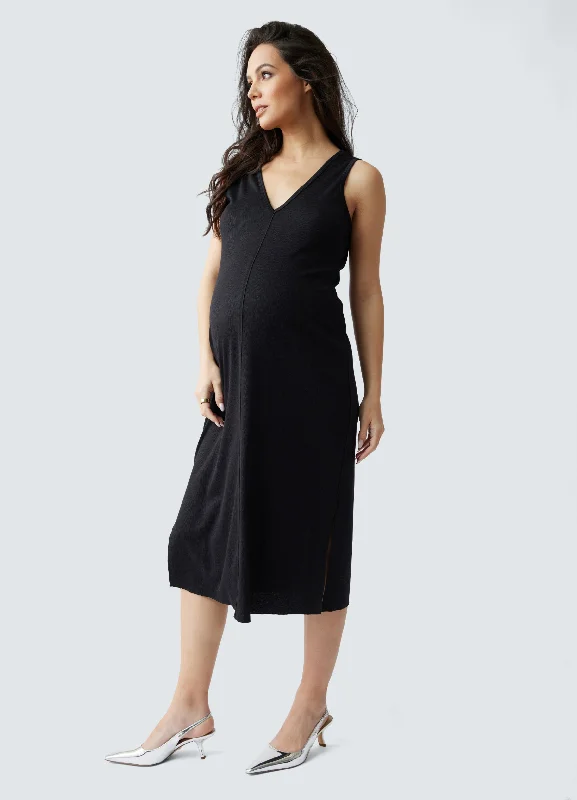 Maternity Dresses with A-Line Skirt -The Always On Maternity Midi Dress