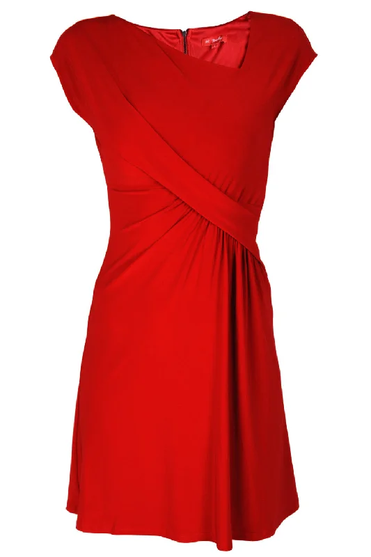 Modern Wrap Dress for Day-to-Night Look -Off-shoulder Wrap Dress for Formal Event -MARYANNE Red Wrap Dress Modern Wrap Dress for Day-to-Night Look -Off-shoulder Wrap Dress for Formal Event -MARYANNE Red Wrap Dress