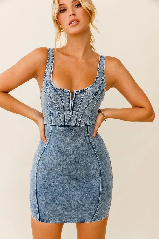 Button-down Bodycon Dress -Rhythm Wide Strap Bodycon Mini Dress Washed Blue