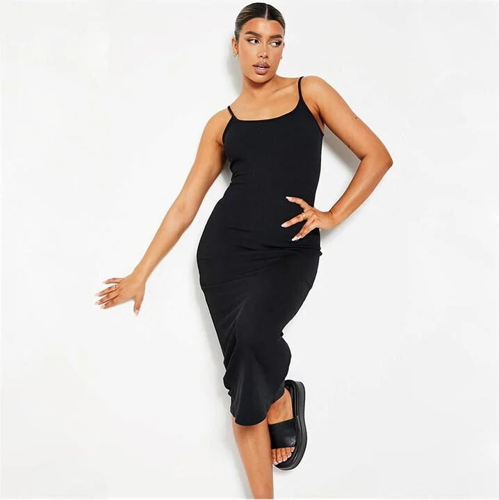 Women's Printed Bohemian Maxi Dress-Ribbed Scoop Neck Cami Maxi Dress