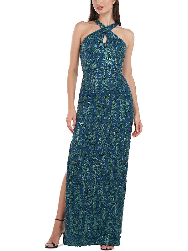 Bohemian Party Dress for Casual Glam -Rita Womens Mesh Embroidered Evening Dress