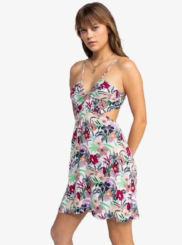 Women's Boho Style Mini Dress-Riviera Nights Tie Back Mini Dress - Ash Rose Wallflower Women's Boho Style Mini Dress-Riviera Nights Tie Back Mini Dress - Ash Rose Wallflower