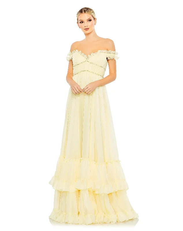 Doll Dress with Spandex -Ruffle Tiered Babydoll Flowy Gown