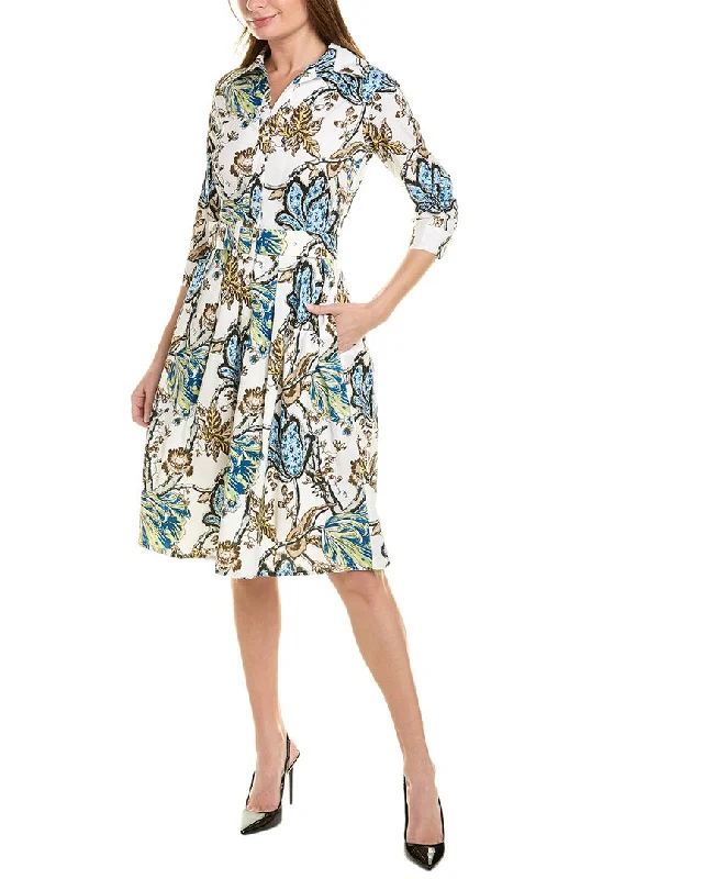 Stylish Shirt Dress-Samantha Sung Audrey 1 3/4-Sleeve Shirtdress