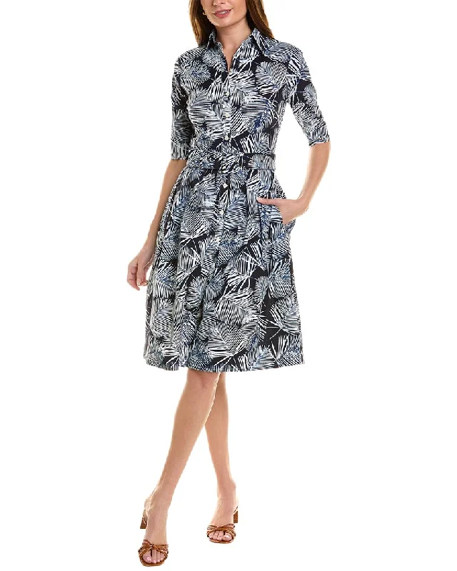 Luxury Shirt Dress-Samantha Sung Audrey 1 3/4-Sleeve Shirtdress